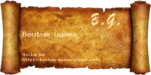 Beutum Gyoma névjegykártya